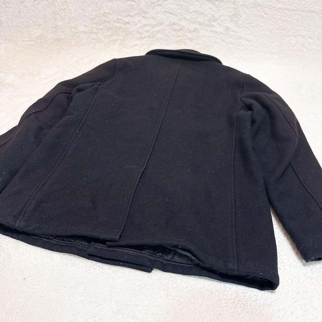 人気✨ ショット Pコート メルトン キルティング 38 ウール ブラック