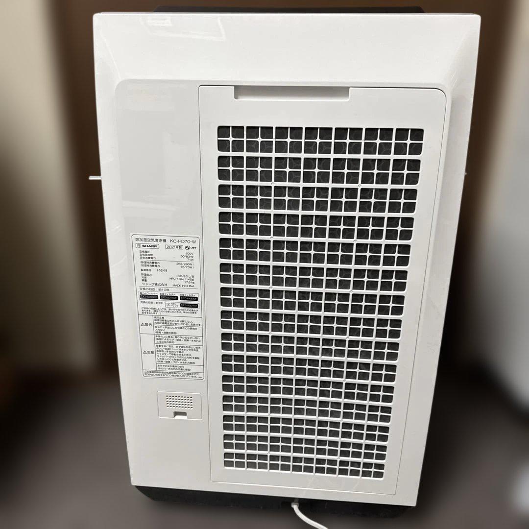 超美品　SHARP 2021年製 除加湿空気清浄機 KC-HD70-W