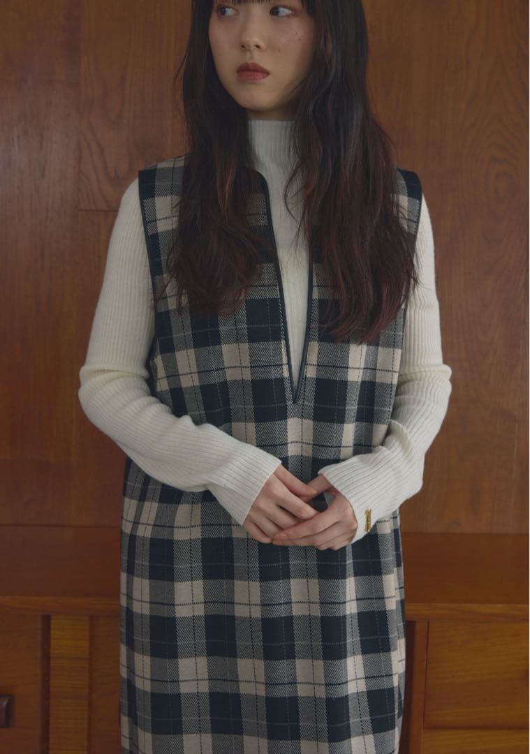 Alumu. チェックロングワンピース