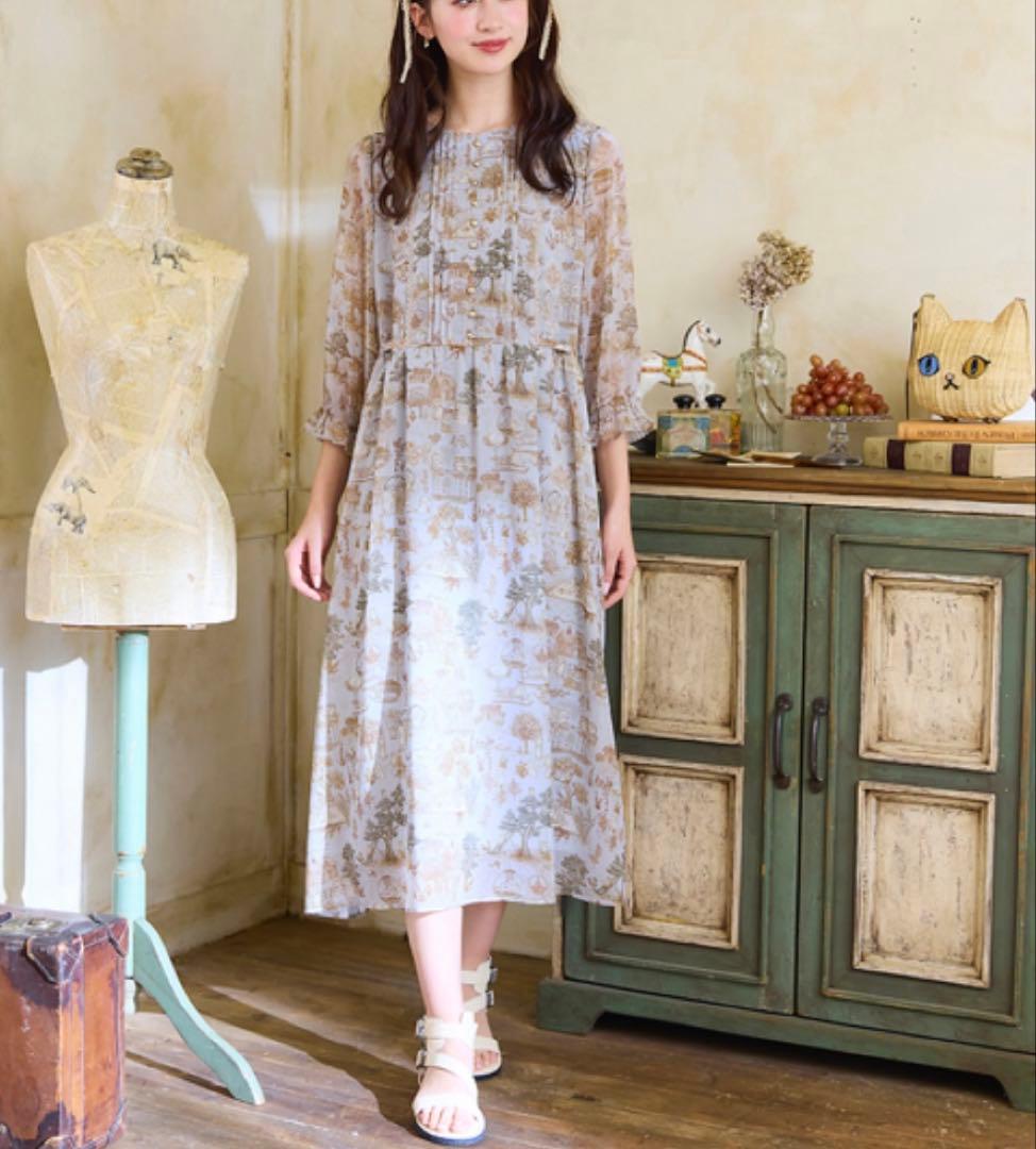 新品ローズティアラ22fabric 大きいサイズワンピース46定価38500