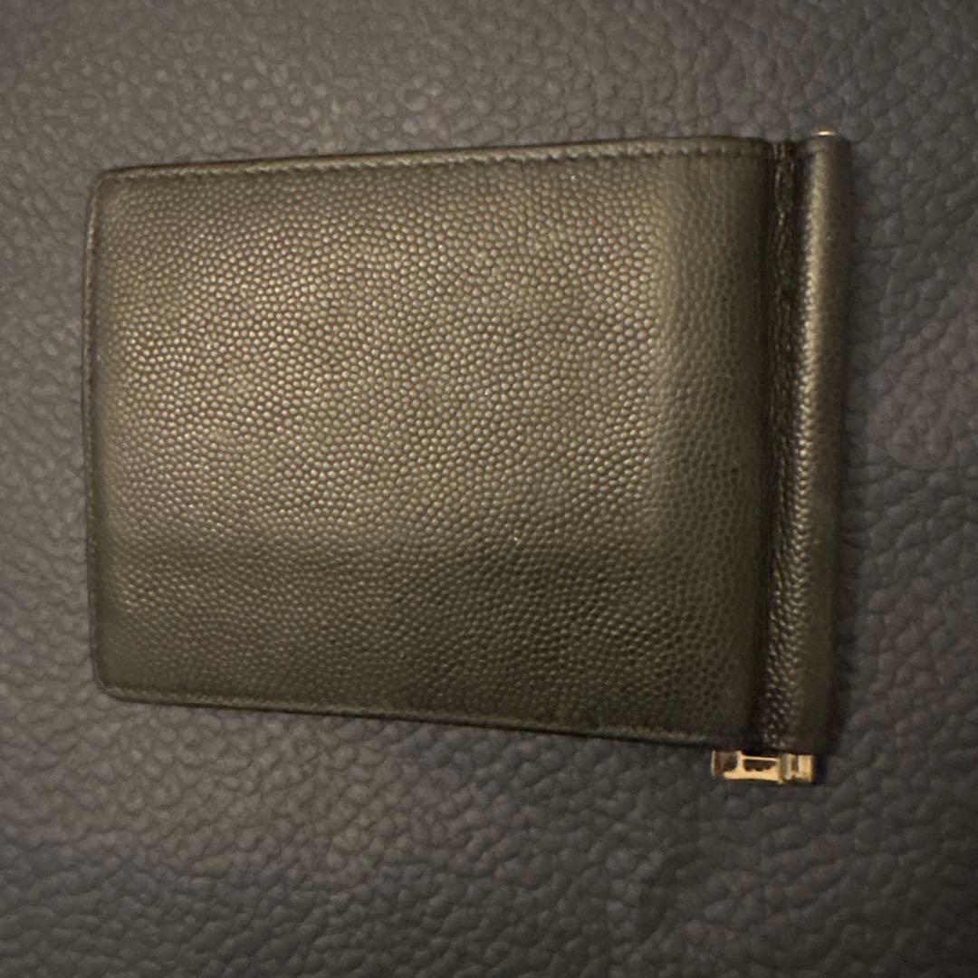 サンローラン ブラック レザー マネークリップ