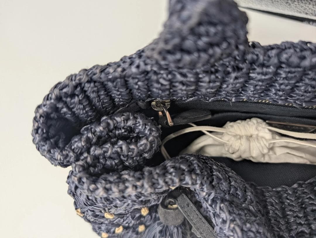 プラダ　ラフィア　かごバッグ　2WAY　ショルダートート