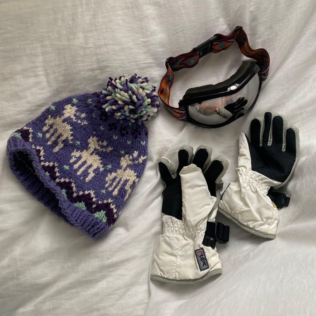 【一式セット】スノーボードウェア上ROXY下VOLCOM小物バッグ 全て込み