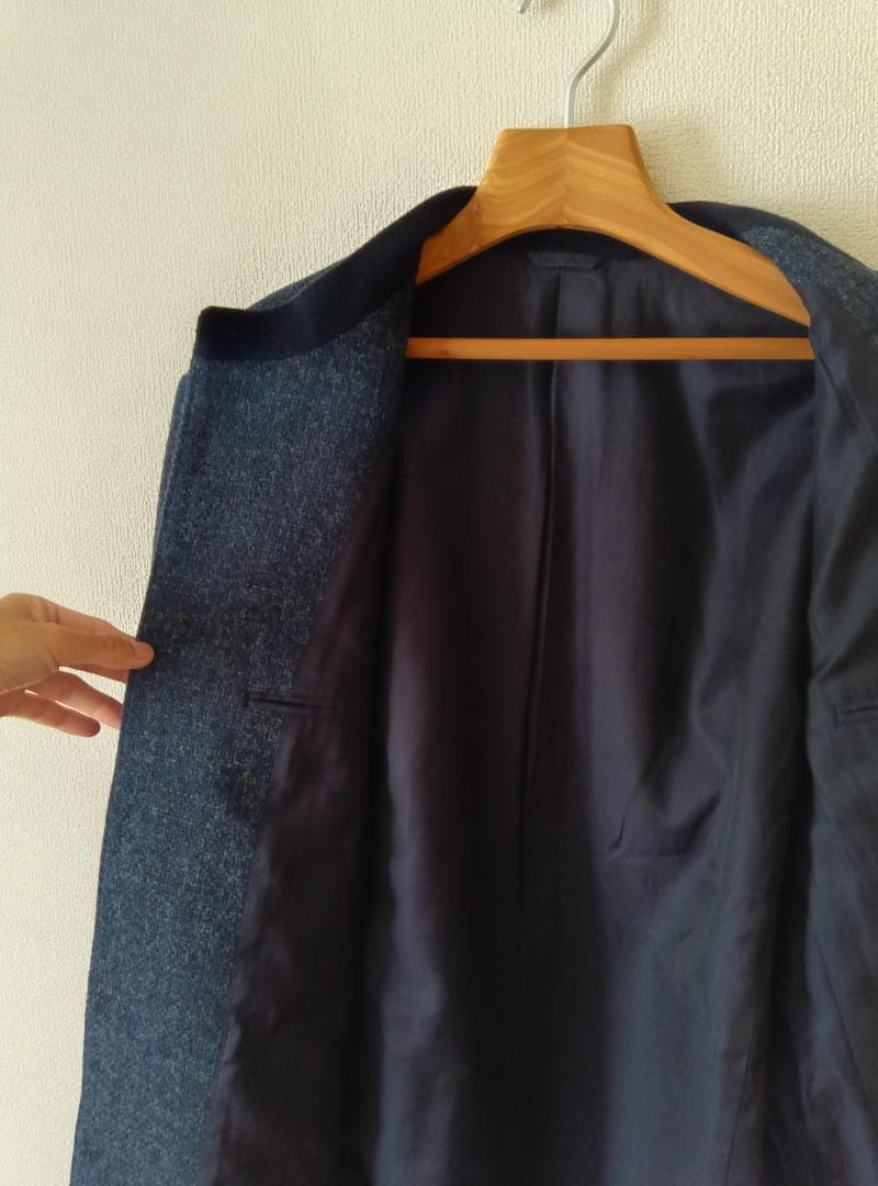 【美品】Papas ノーカラー バンドカラージャケット　Mサイズ(38)