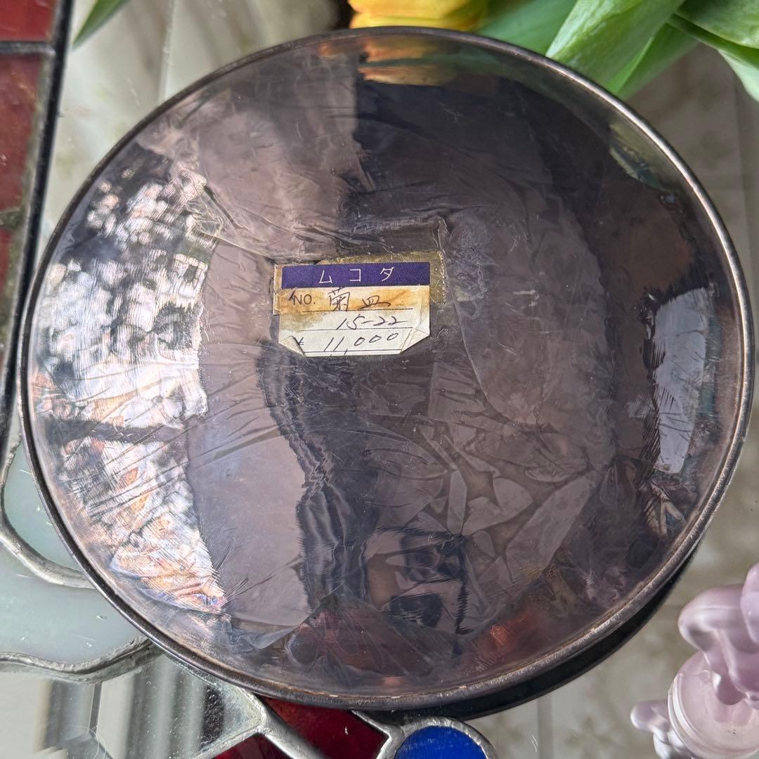 2145様感謝‼️宝石王愛蔵品　菊陰刻純銀皿　80g銀製刻印あり一枚