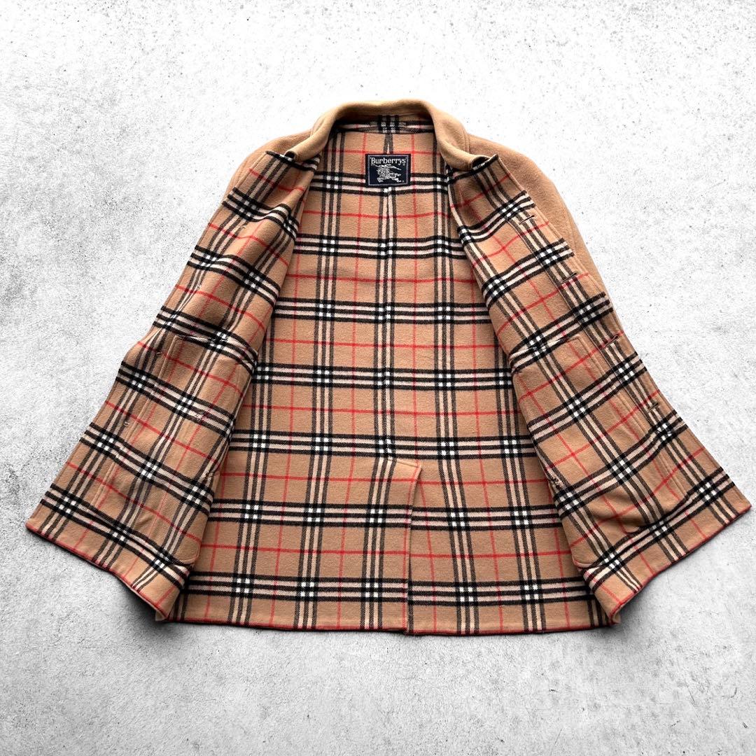 古着 90s BURBERRY バーバリー 裏地 ノバチェック ウール コート