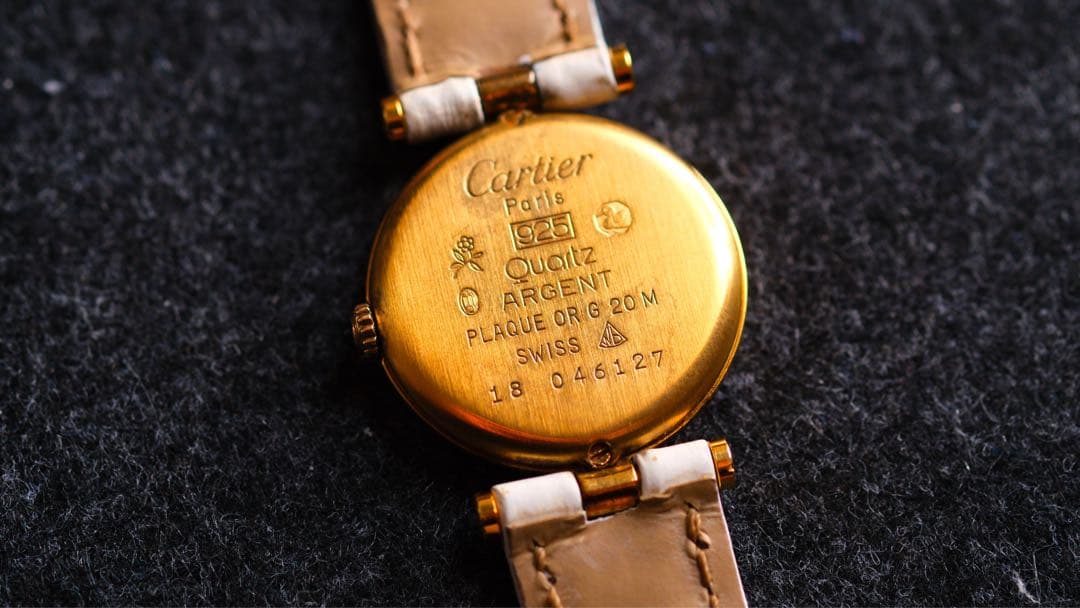 カルティエ QZ マストヴァンドーム SV925 ブラウン系文字盤 レディース