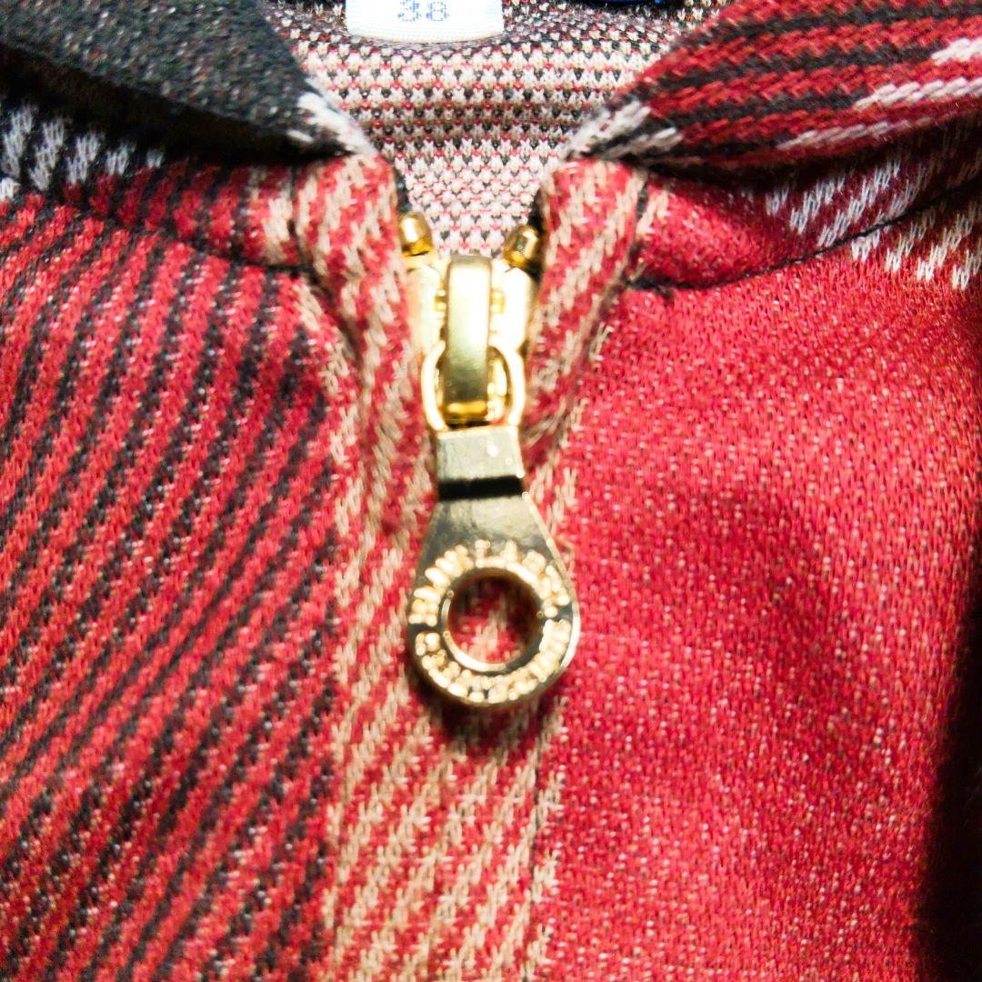 ✨レア♡チェック総柄✨ブルーレーベルクレストブリッジ パーカー ロゴファスナー