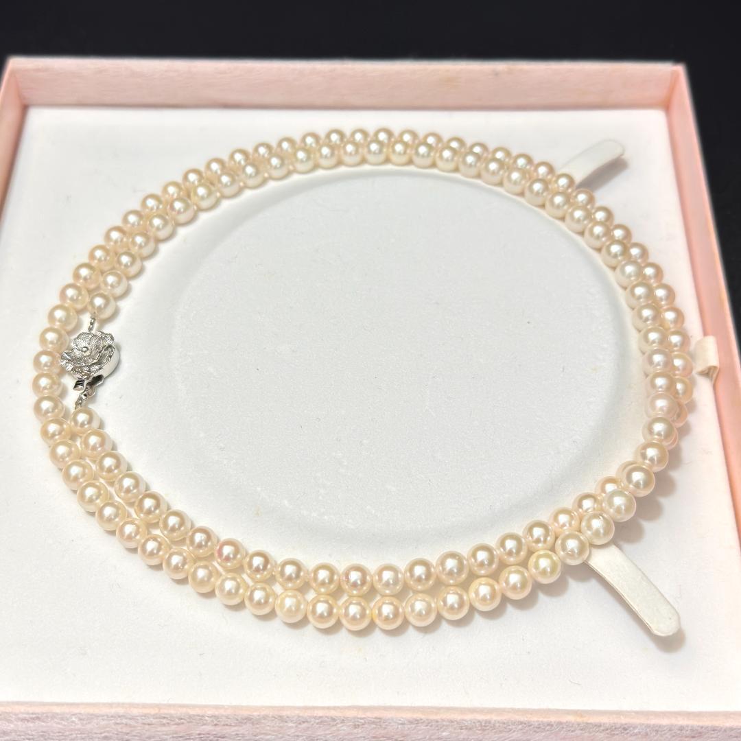 SV/K14WG✨ あこや真珠 パール ネックレス ピアスセット 6.5-7mm