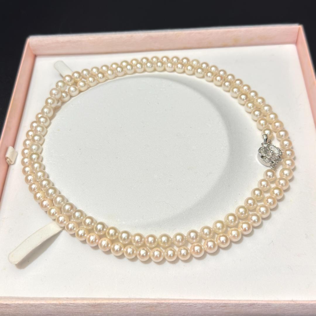 SV/K14WG✨ あこや真珠 パール ネックレス ピアスセット 6.5-7mm