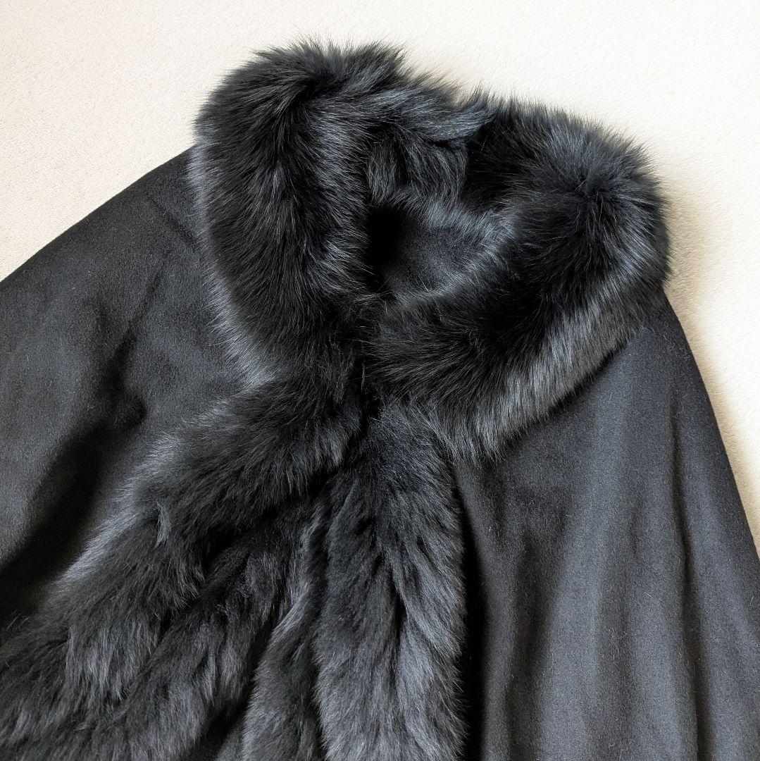 INVERNALE ISSIM ポンチョ カシミヤ100 ブラック M～L