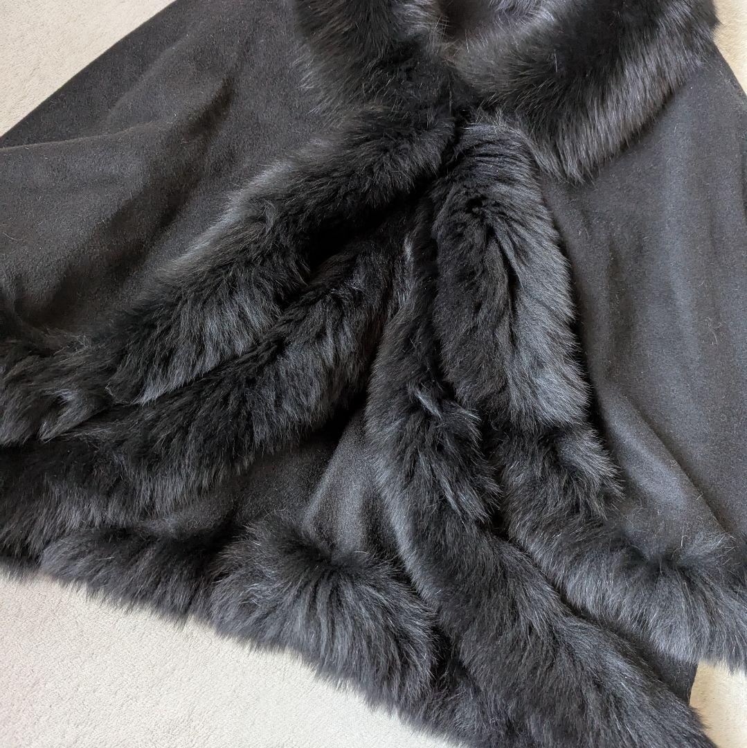 INVERNALE ISSIM ポンチョ カシミヤ100 ブラック M～L