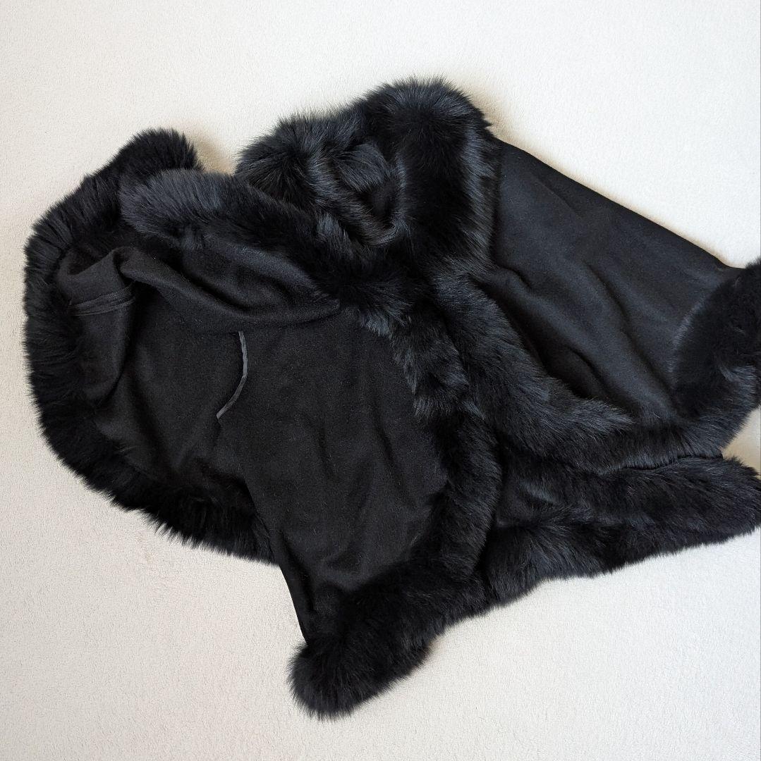 INVERNALE ISSIM ポンチョ カシミヤ100 ブラック M～L