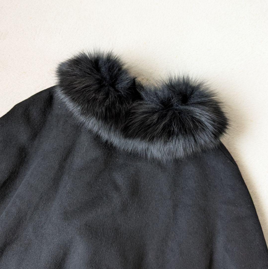 INVERNALE ISSIM ポンチョ カシミヤ100 ブラック M～L