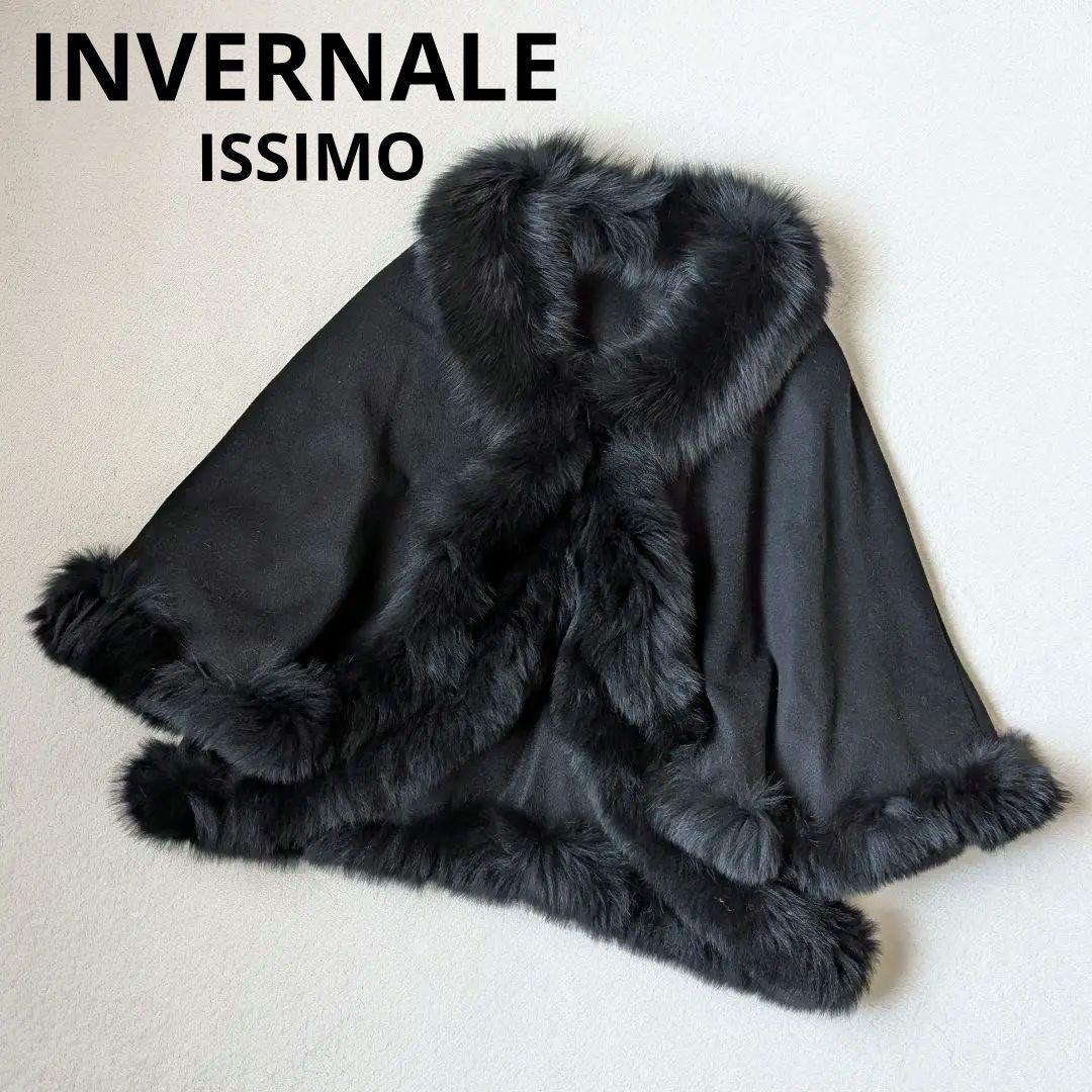 INVERNALE ISSIM ポンチョ カシミヤ100 ブラック M～L
