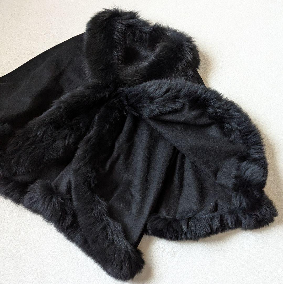 INVERNALE ISSIM ポンチョ カシミヤ100 ブラック M～L