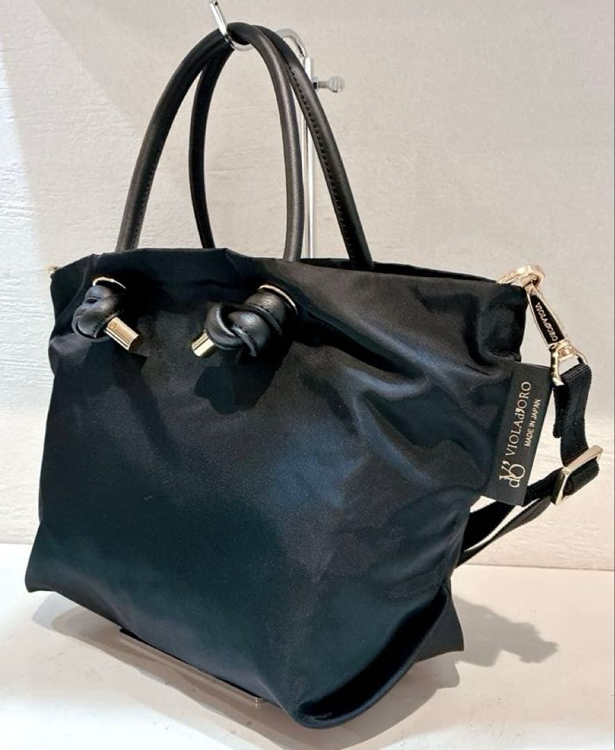 【極美品】VIOLAd’ORO BIANCA トートバッグ S 2WAY 黒