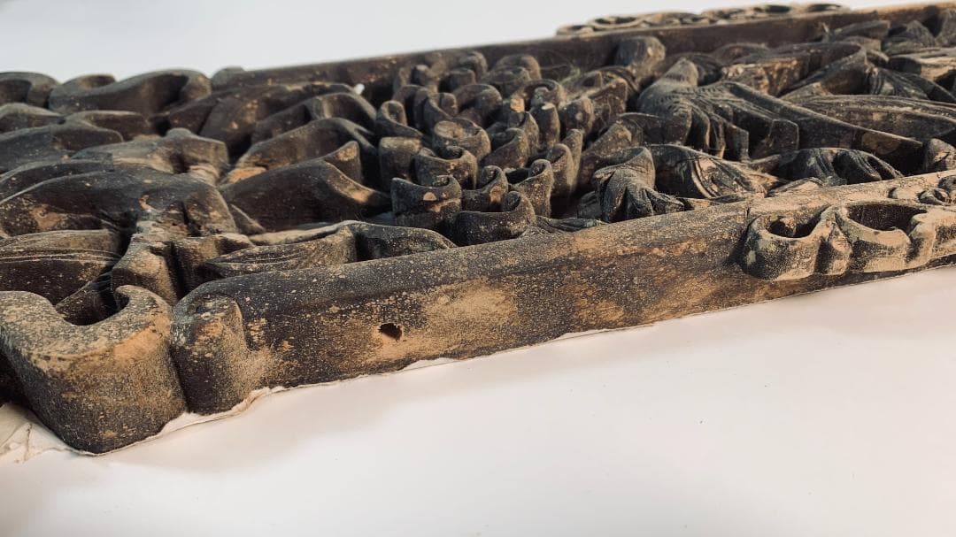 清代後期 木彫透かし飾板「春寿図」 鳥花文様清代後期〜民国初期頃の吉祥建具装飾