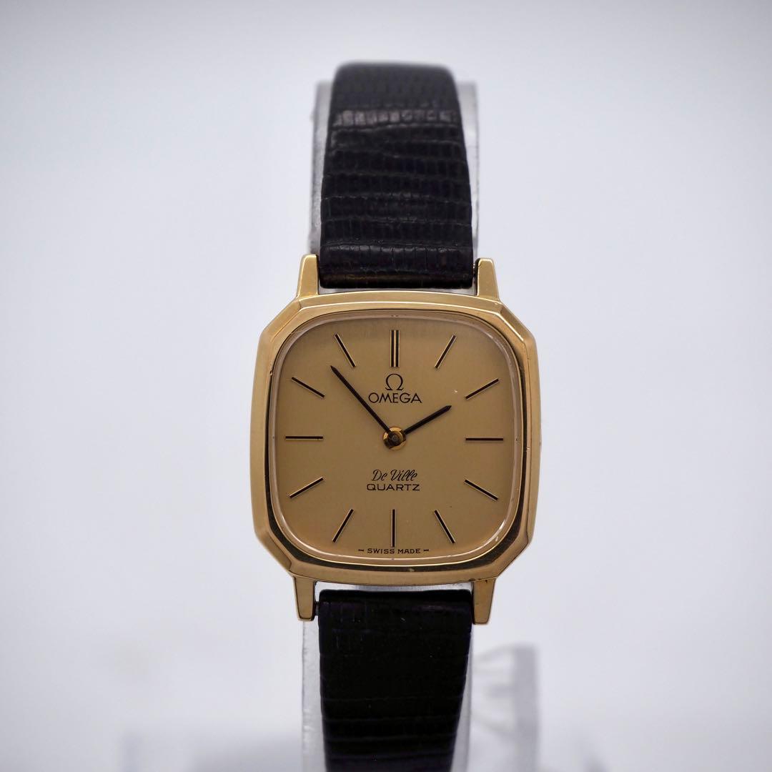 専用181 稼働【美品】OMEGA時計　DeVille ゴールド　スクエア　希少