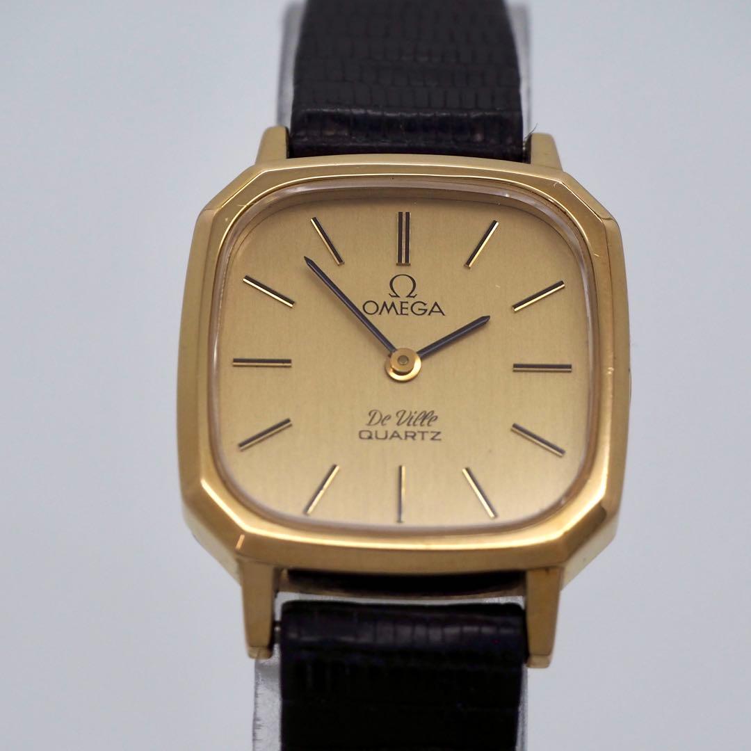 専用181 稼働【美品】OMEGA時計　DeVille ゴールド　スクエア　希少