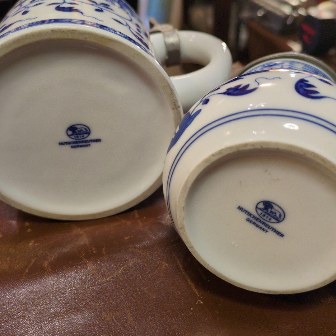 ドイツ製 ビアマグ フッチェンロイター ブルーオニオンビアジョッキ