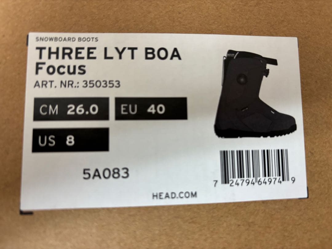 THREE LYT BOA Focus スノーボード ブーツ 26 HEAD