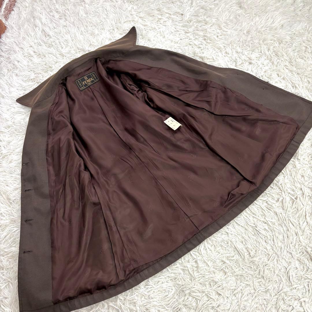 d*9様 ✨レア美品✨FENDI ブラウン トレンチコート ベルト付き　レディー