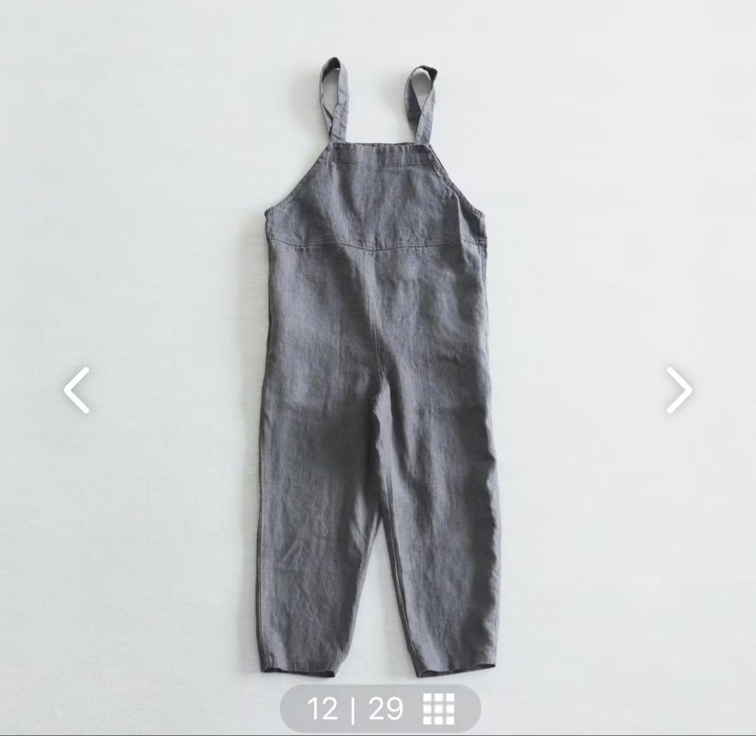 北欧、暮らしの道具店 fog linen workリネンサロペットグレー2サイズ