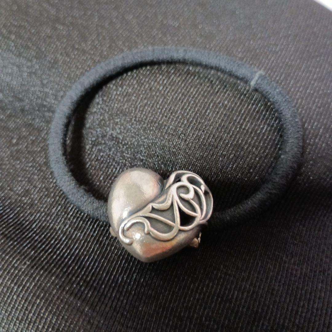 ハート型シルバー925ヘアゴム