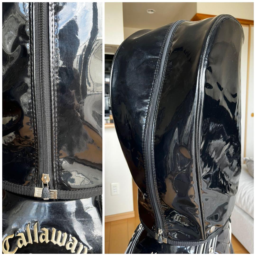 美品キャロウェイ　ド迫力大きめキャディバッグ　エナメル　9型　ブラック×シルバー