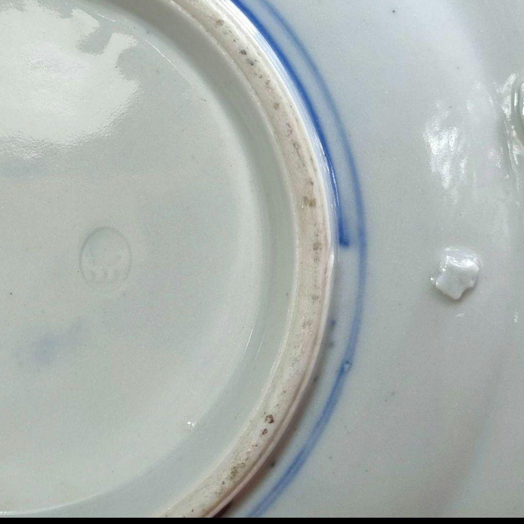 ⑤ 魯山作 古伊万里 呉須赤絵 手描き 焼き物皿 明治時代 長皿 フォロー割