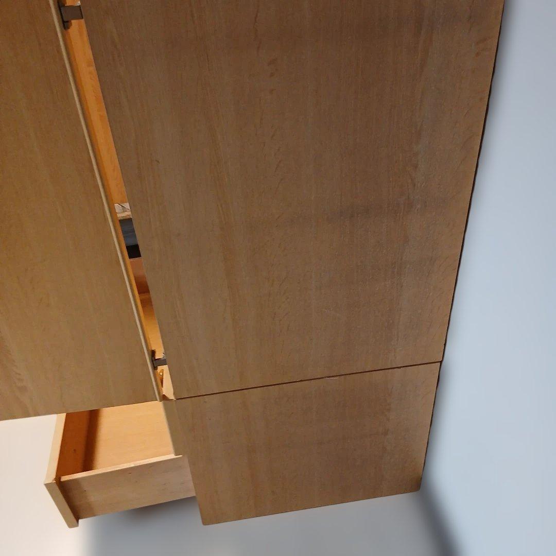 ナチュラルウッド洋服タンス ワードローブ 2引き出し