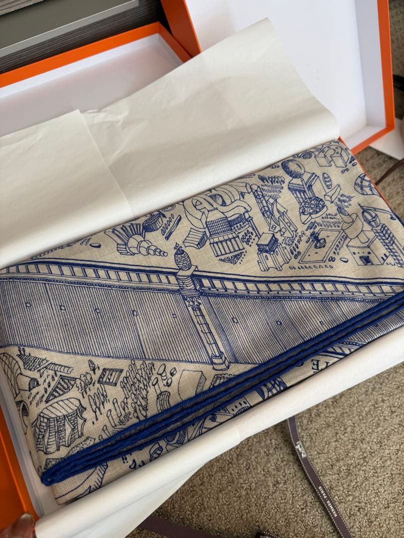 エルメス　カシシル　シテ・カヴァリエール　白　ホワイト　青　新品未使用