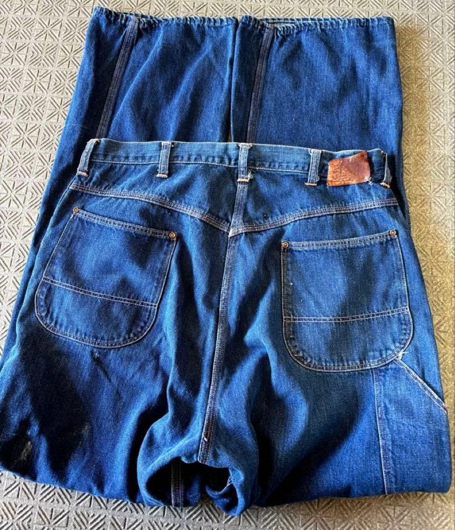 50's BIG MAC ペインター 片爪 縦落ち 濃紺 剥き出しリベット