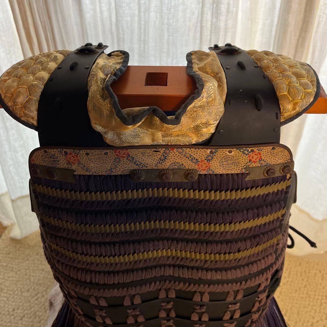 希少！【新品同様•美品】日本甲冑 等身大 ◎黒胴鎧◎ 【掛紫糸威 当世具足】