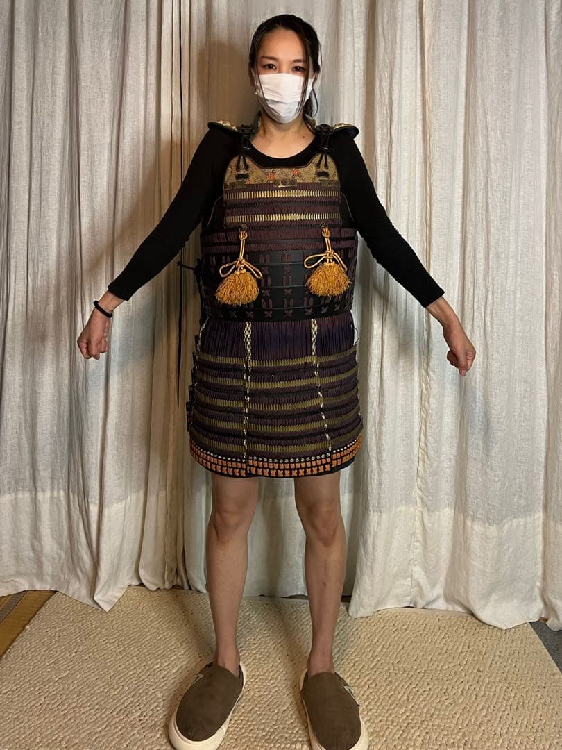 希少！【新品同様•美品】日本甲冑 等身大 ◎黒胴鎧◎ 【掛紫糸威 当世具足】