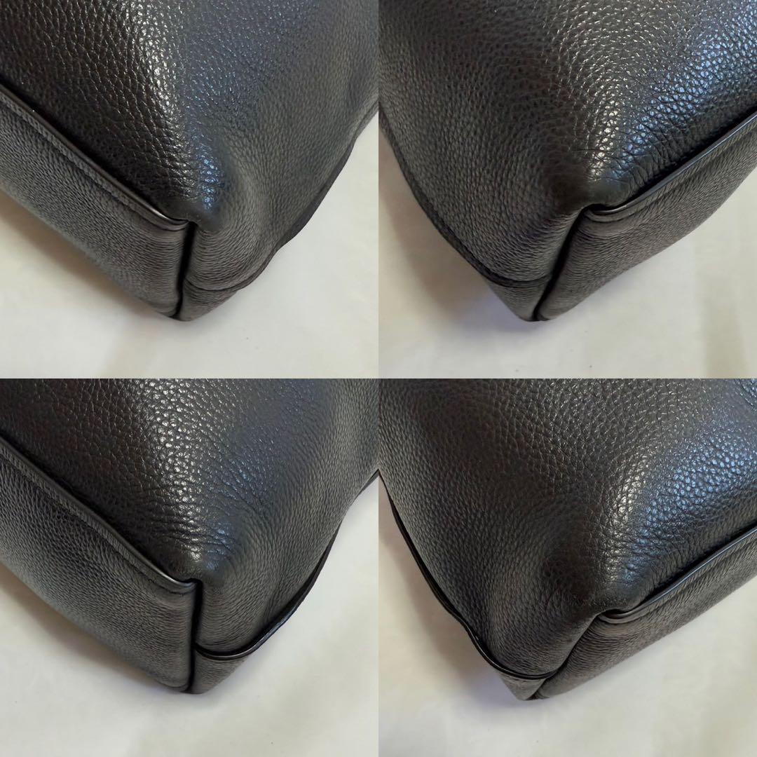 【訳あり極美品】コーチ 67253 ビジネスバッグ レザー 肩掛け 黒 A4可