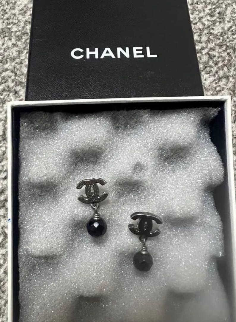 CHANEL ブラックドロップピアス　正規品