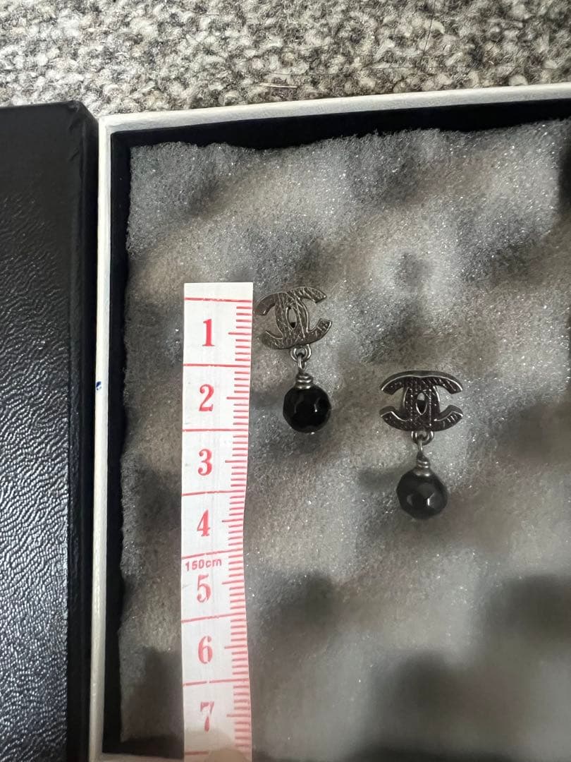CHANEL ブラックドロップピアス　正規品