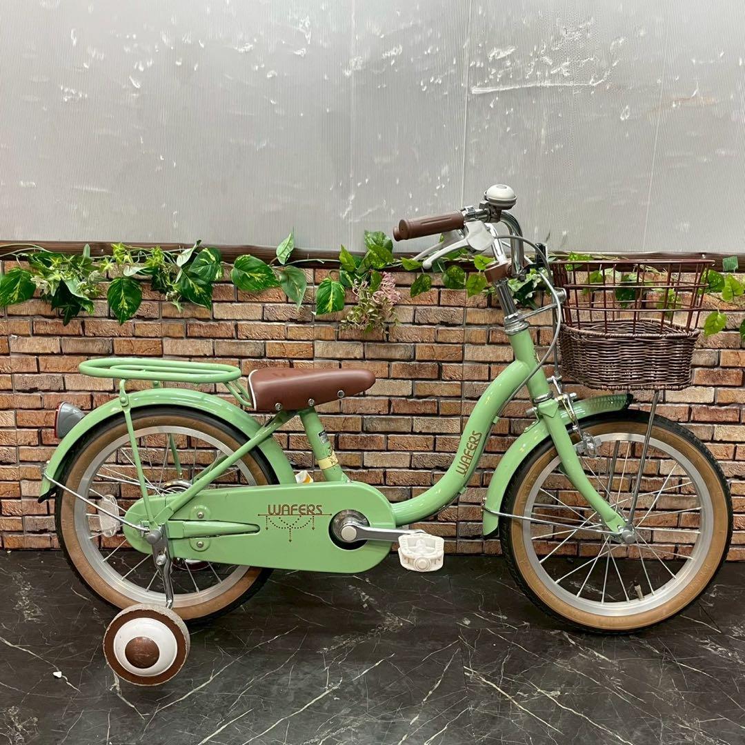 【57】子供用自転車 子供車 WAFERS グリーン 16インチ シングル