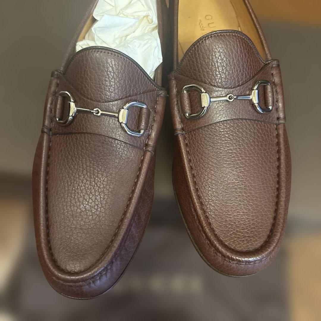 【新品未使用】GUCCI ブラウンレザー モカシン
