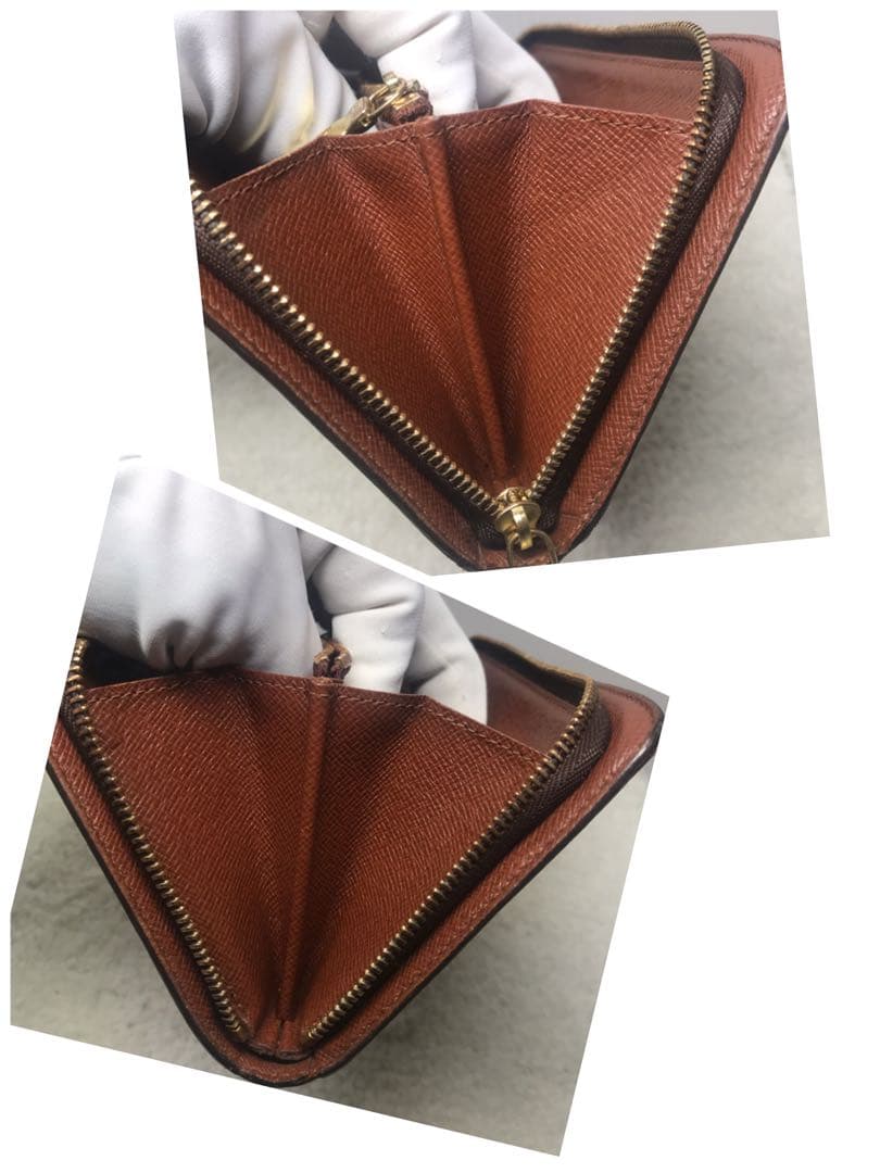 ルイヴィトン　モノグラム　ポルトモネジップ　ラウンドファスナー　長財布ブラウン