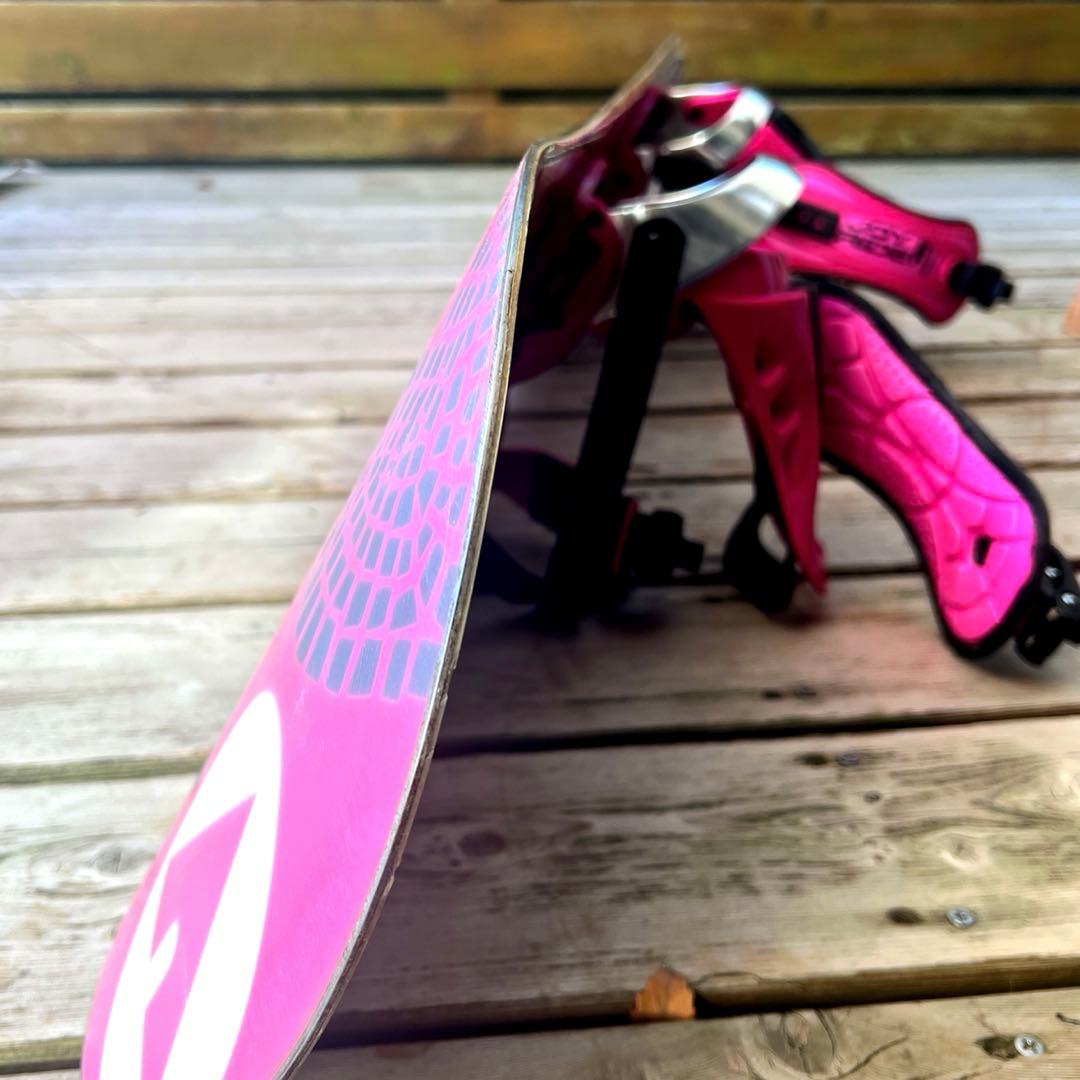 AIRWALK かわいいハート柄レディース スノーボード140㎝ビンディング付き