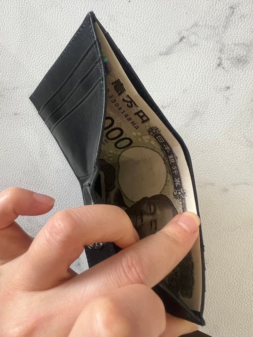 CHANEL レザーブラック 二つ折り財布