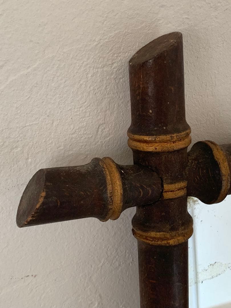 brown バンブー　鏡　壁掛け　ブロカント