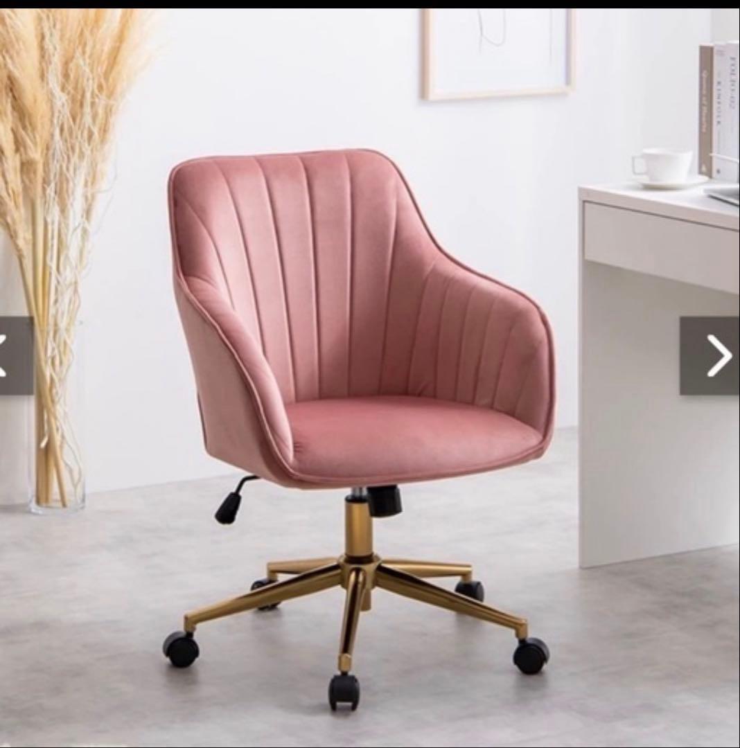 maisie ベロアデスクチェア ピンク ドレッサー ベロア生地 椅子 おしゃれ