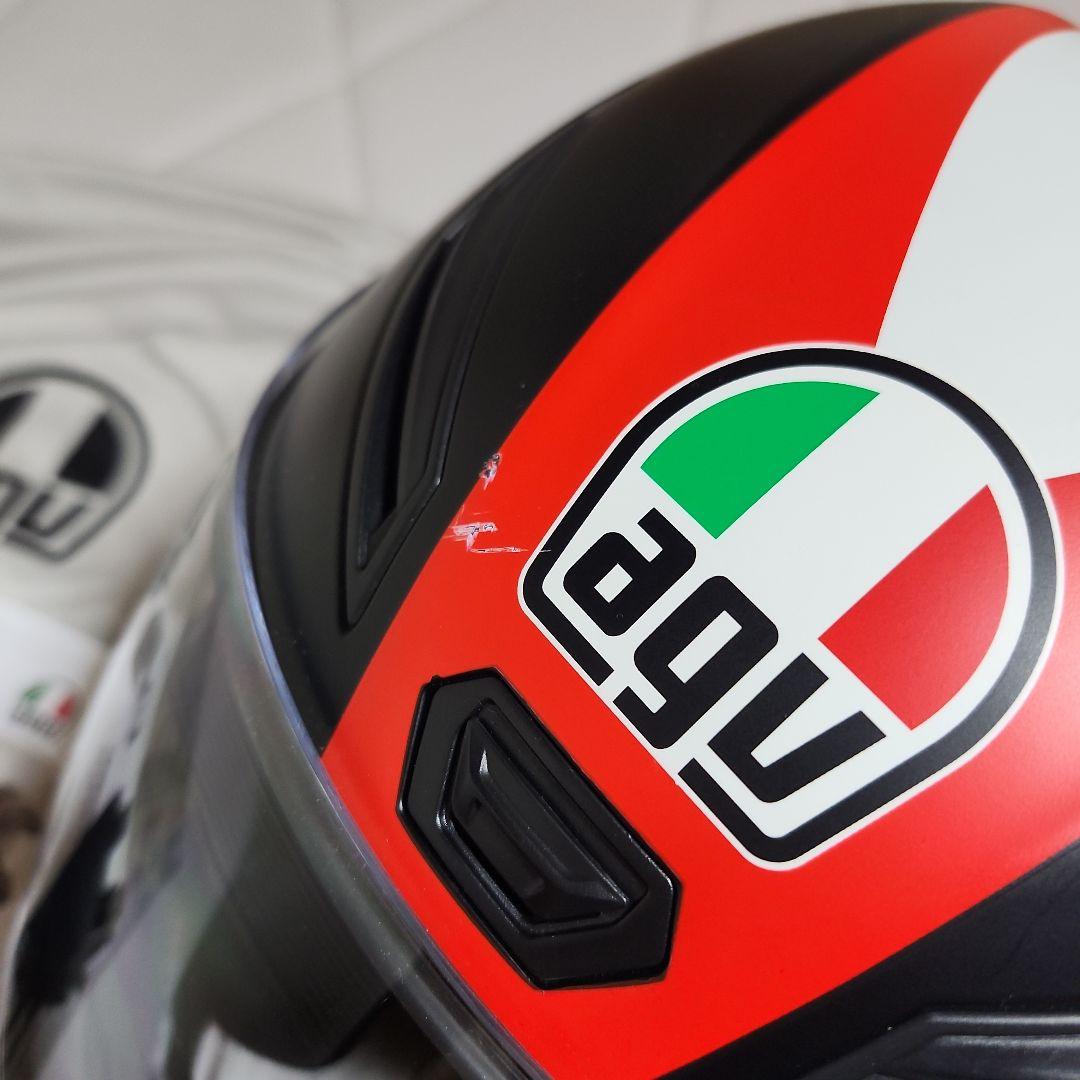 AGV フルフェイスヘルメット ブラック/レッド新品ミラーシルド付き