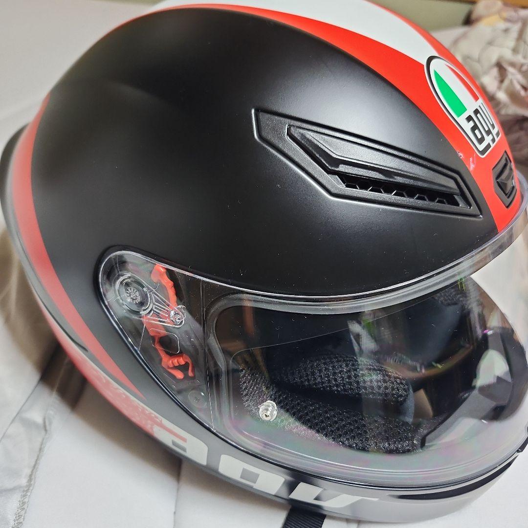 AGV フルフェイスヘルメット ブラック/レッド新品ミラーシルド付き