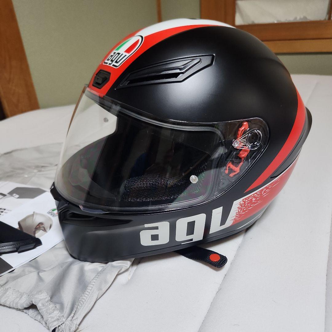AGV フルフェイスヘルメット ブラック/レッド新品ミラーシルド付き