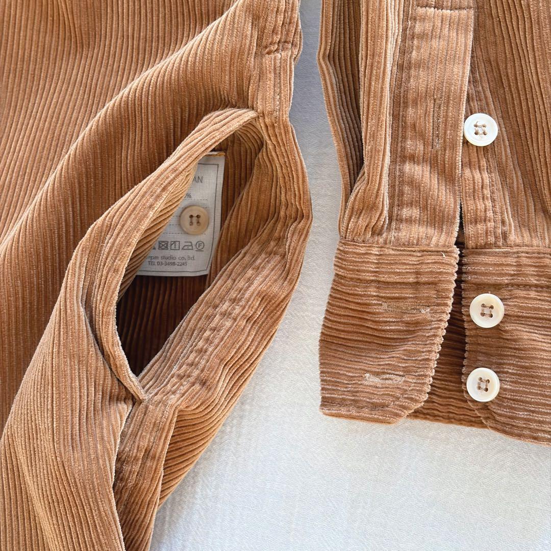 45R ▲∴☻ シャツコーデュロイのビッグシャツドレス ワンピース 定価5.3万